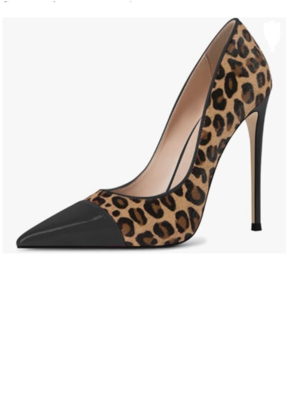 FSJ Black Sexy Leopard Printed Dress Shoes Pointy Toe High Heels Stilettos Pumps